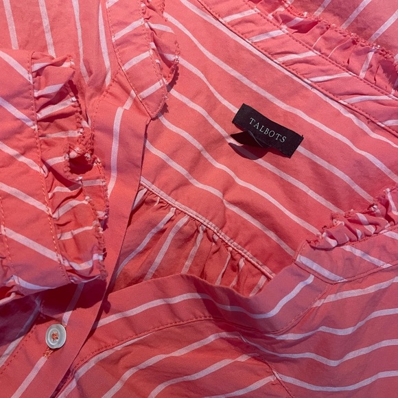 Talbots Pink and White Blouse Elegant Top - Picture 4 of 4